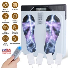 Electronic Cordless Foot Stimulator Massager 10 Massage Modes Blood Circulation