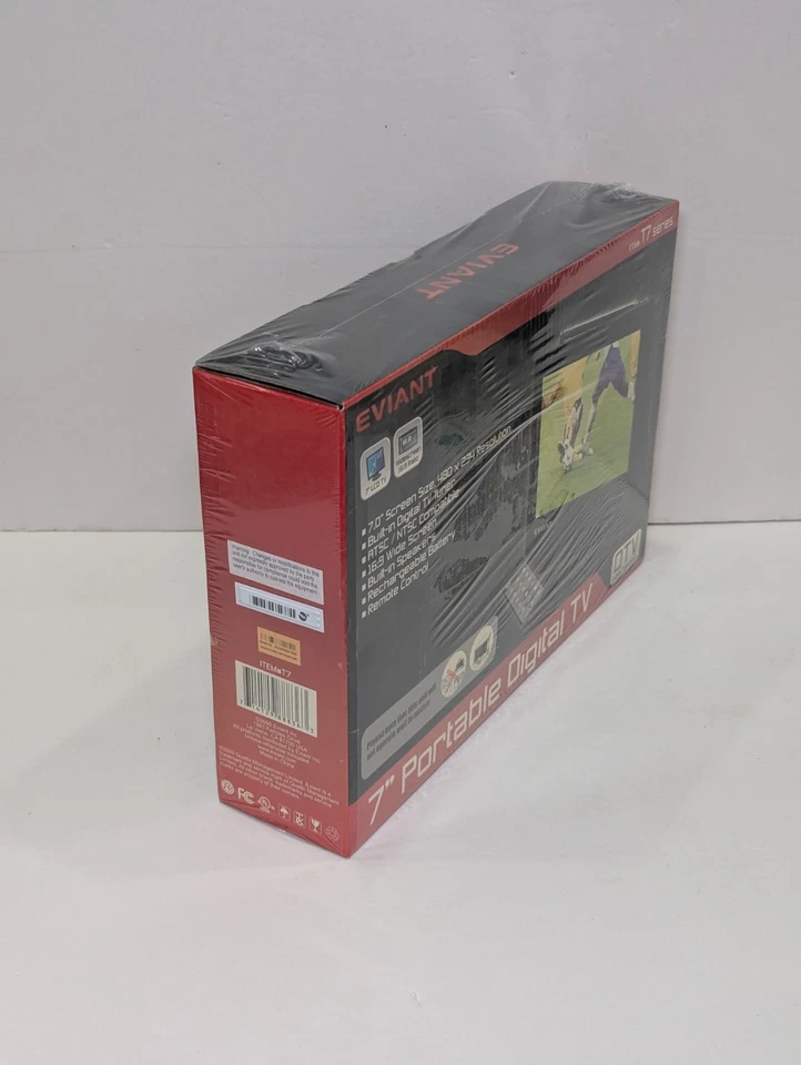Eviant T7 7" Portable LCD Digital TV AC Adaptor Remote Control New Sealed DTV - Image 4 of 4