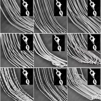 #ad #ad Wholesale 10pcs 925 Sterling Solid Silver 1mm 16inch 24inch Rolo Chain Necklace $46.05