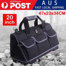 20" Water Proof Heavy Duty Tool Bag Carry Contractor + Shoulder Strap AU