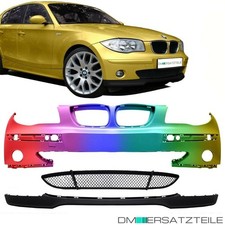 Stoßstange vorne LACKIERT passt für BMW E81 E87 04-07 + Gitter + Spoiler unten