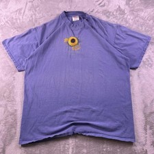Vintage 90s Jackson Hole Sunflower T-Shirt XL Purple Made in USA Grunge