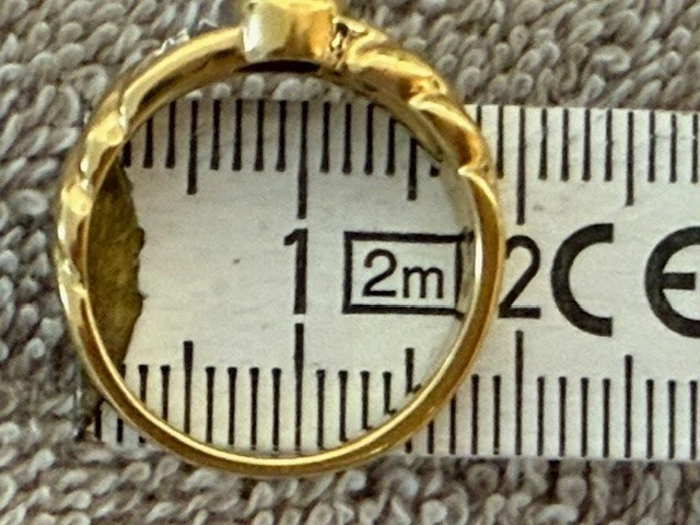 💍 Eleganter Pierre Lang Ring – goldfarben mit dunkelblauem Stein 💍 - Bild 4 von 4