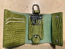 Leather Key Holder Accessory Key Chain Wallet Case Lt Green
