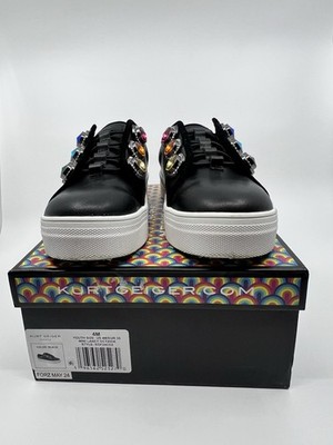 Kurt Geiger Girls Youth 4 Black Crystal Platform Sneakers NEW Boxed