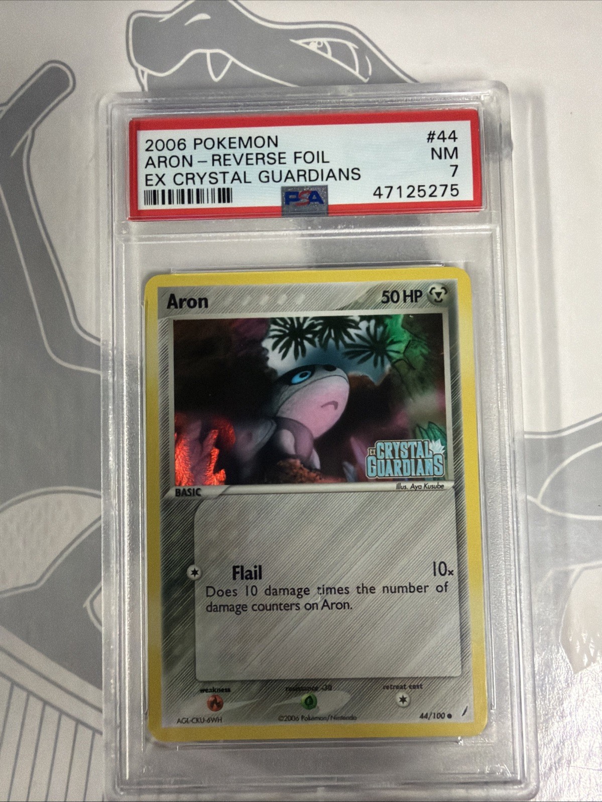 Pokemon Aron EX Crystal Guardians Reverse Holo #44 PSA 7