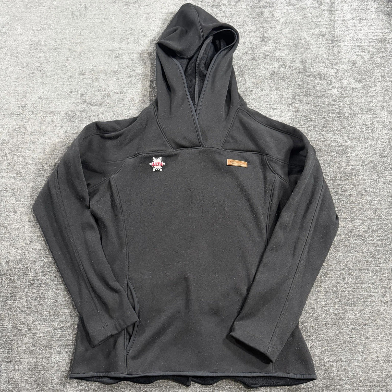 Obermeyer Women’s Fleece Pullover Black Hoodie Kangaroo Style Pocket Size Large