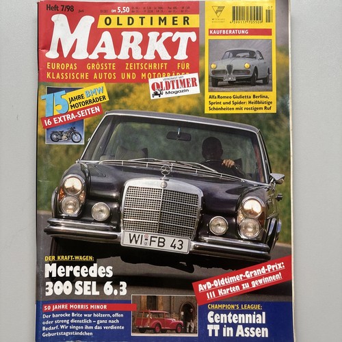 Markt 7/1998, 50 J. Morris Minor, Mercedes 6.3 L, 75 Jahre BMW Motorräder 16 S.