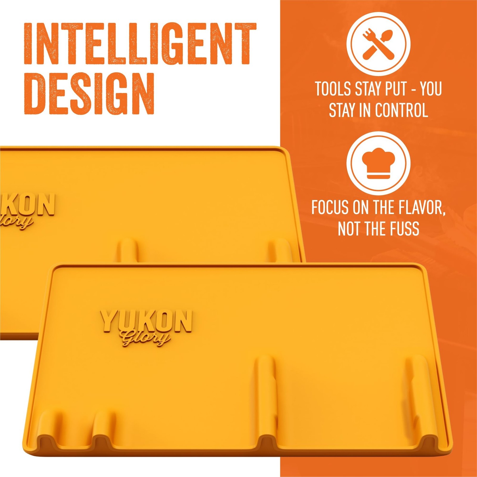 Yukon Glory Orange Tool Resting Mat | BBQ Utensil Holder | Heat-Res... Fast Ship