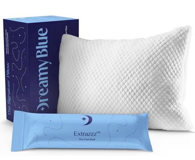 DreamyBlue Signature Pillow w/Adjustable Loft Shredded Memory Foam Fill Queen