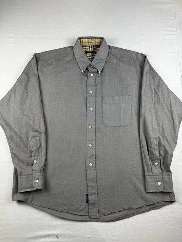 Camicia Burberry London uomo taglia XL Nova a quadri sartoriale vestibilità con bottoni e polsino