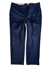 Talbots The Perfect Crop Blue Flat Front High Rise Chino Pants Women's Size 14