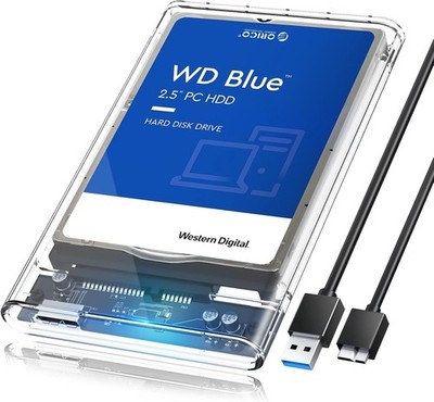 USB 3.1 Type C Clear Hard Disk Enclosure for 2.5'' SATA Drives - UASP Enabled