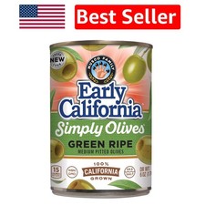 Pack of 12 Simply Olives - Hand-Picked California Green Pitted Olives, 6 Oz Each
