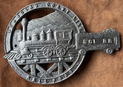 Vintage Virginia Metalcrafters 9-40 Cast Iron Train Trivet SCL Railroad Decor US