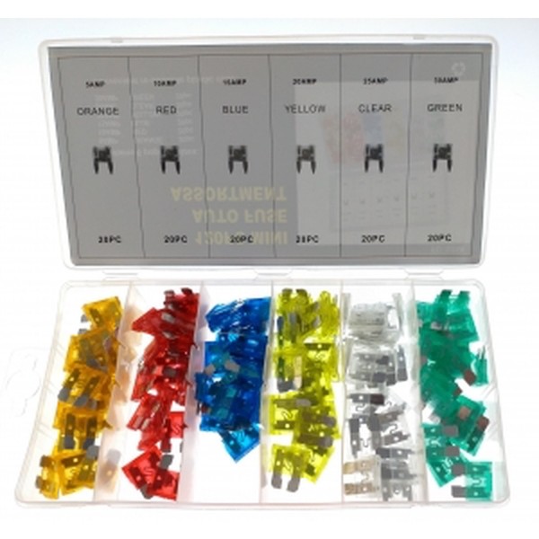 Mini-Sicherungen Set 120 StüCk 5A 10A 15A 20A 25A 30A Auto Motorrad Kfz-image