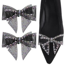 Ymapinc 2 PCS Shoe Clips for Women Heels, Black Rhinestone Shoe Jewelry Clips, C