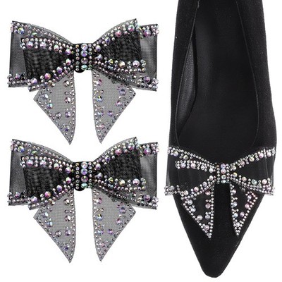 Ymapinc 2 PCS Shoe Clips for Women Heels, Black Rhinestone Shoe Jewelry Clips, C