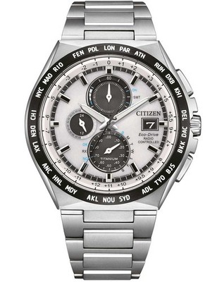 Citizen AT8238-84A Herrenuhr Eco-Drive Super-Titanium Funk-Chronograph 44mm 1...