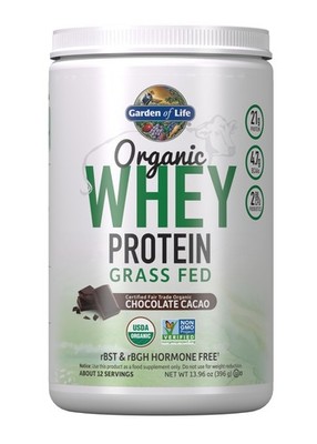 Organic Grass Fed Whey Protein Powder Fair Trade Chocolate Cacao 12 Servings