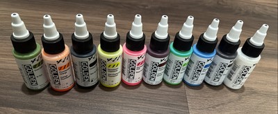 LOT OF 10 Golden High Flow Acrylics 1 fl. oz. / 30 ml Sealed No Duplicates New!!