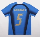 Autographed/Signed Fabio Cannavaro Italy Blue Soccer Futbol Jersey BAS COA FIFA