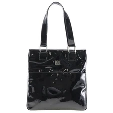 Loewe Anagram Enamel 2Way Tote Bag Women Black One Size