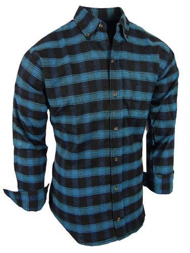 Plaid Flannel Shirt Mens Soft Button Down Collar Chest Pocket Great NEW Colors - 第 20/27 張圖片