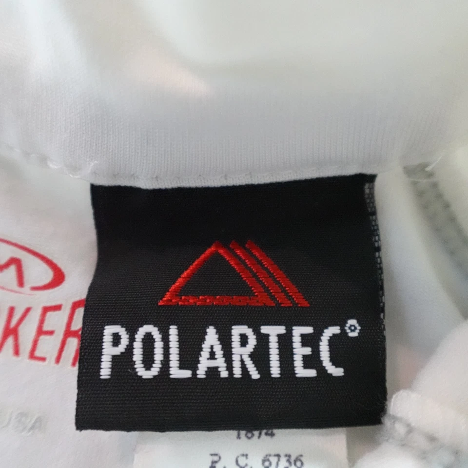 Suéter MARKER Mujer Pequeño Blanco 1/4 Cremallera Pullover Sólido Polartec Hecho en EE. UU. Foto 3 de 4