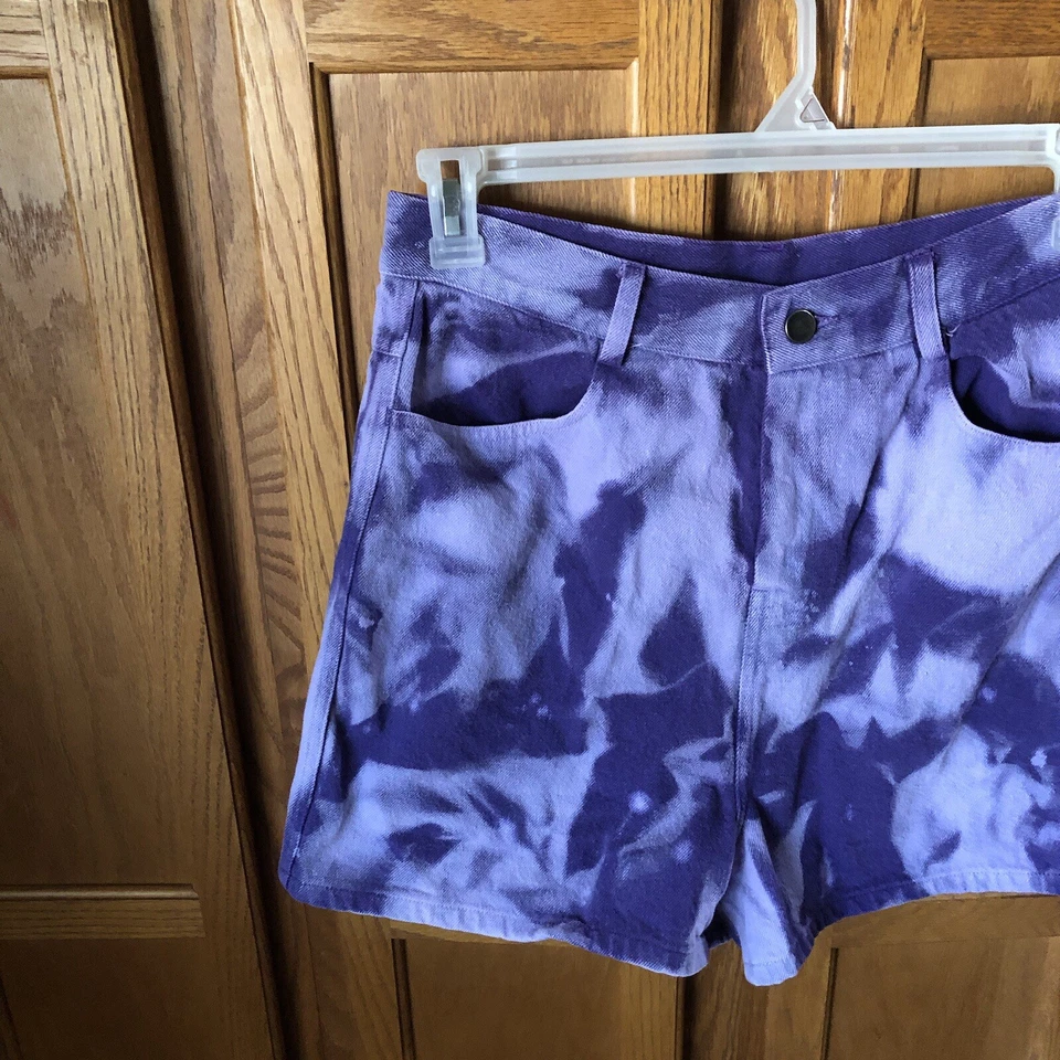 ASSEMBLY NEW YORK Womens Shorts Large High Waisted 100% Cotton Tie Dye Boho Chic - Image 3 of 4