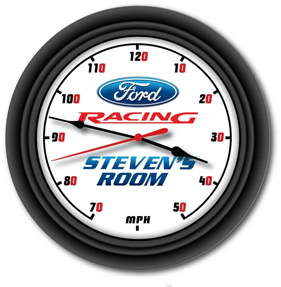 FORD Racing ST RS PERSONALIZED Wall Clock - Man Cave Garage Auto Shop GREAT GIFT