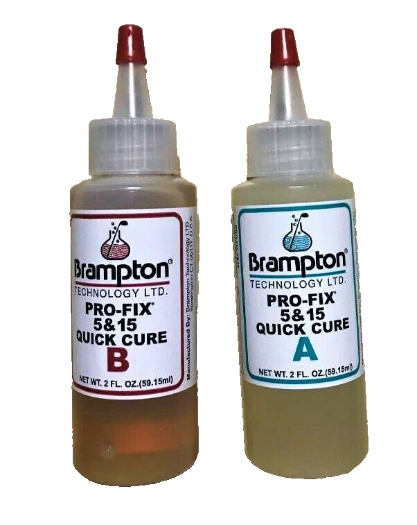 BRAMPTON QUICK CURE, 2 OZ BOTTLES, 4oz. KIT, PRO FIX GOLF CLUB EPOXY 1