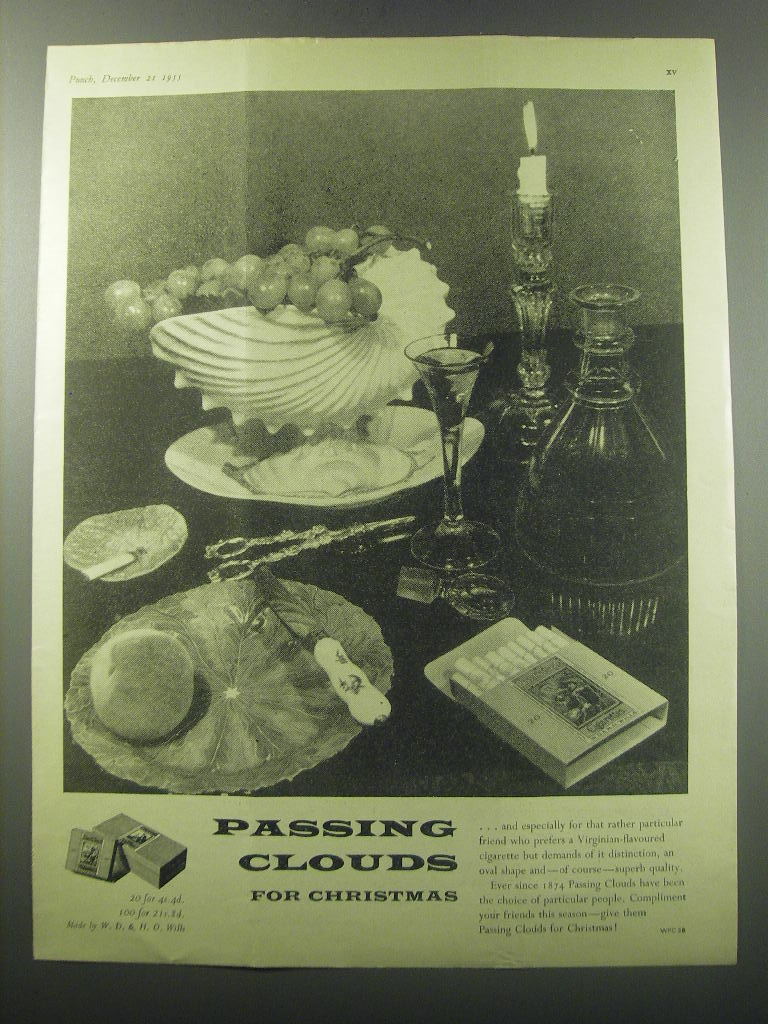 oval passing clouds cigarettes 1955 Passing Clouds Cigarettes Ad