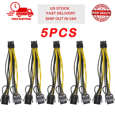 5 X NVIDIA Dual 8 to 8 Graphics Power Cable 030-0571-000 Tesla K80 M60 M40 P100