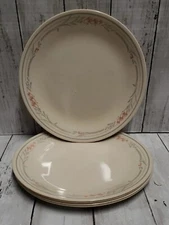 5 Corelle Corning English Breakfast Rose  Dinner Plates -Beige-pink-gray