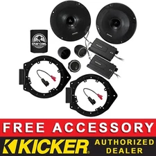 KICKER CSS654 6.5" OEM SPEAKER FULL KIT FOR GMC SIERRA 2500 HD/3500 HD 2007-14