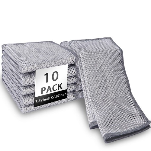 10 Pack Stainless Steel Scrubber, Non-Scratch Heavy-Duty Dish Cleaning Cloth at eBay