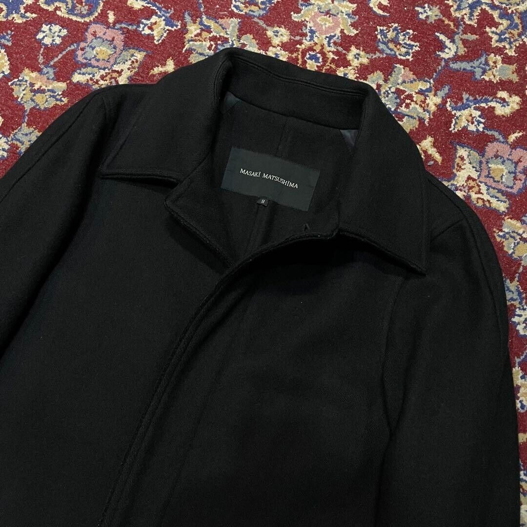 MASAKI MATSUSHIMA Double Face Wool Single Coat Black Men's 2 MASAKI MATSUSHIMA Double Face Wool Single Coat Black Men's 2