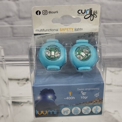 Curli Multi Function Safety Lights For Dog Collars Pack Of 2 Blue New in Box 