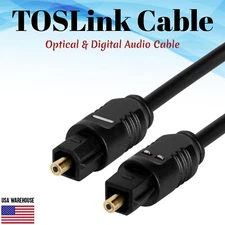 TOSLink Fiber Optical Digital Audio Cable 1.5ft 3ft 6ft 12ft 25ft 50ft SPDIF DTS