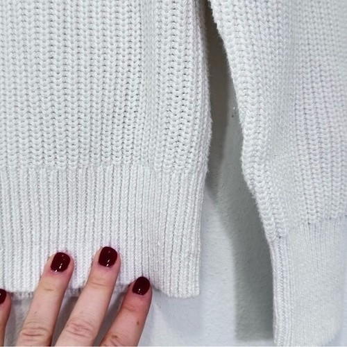 J. Crew Women's Cotton fisherman sweater Crisp Bright White Coastal Preppy NWT S - Picture 3 of 9