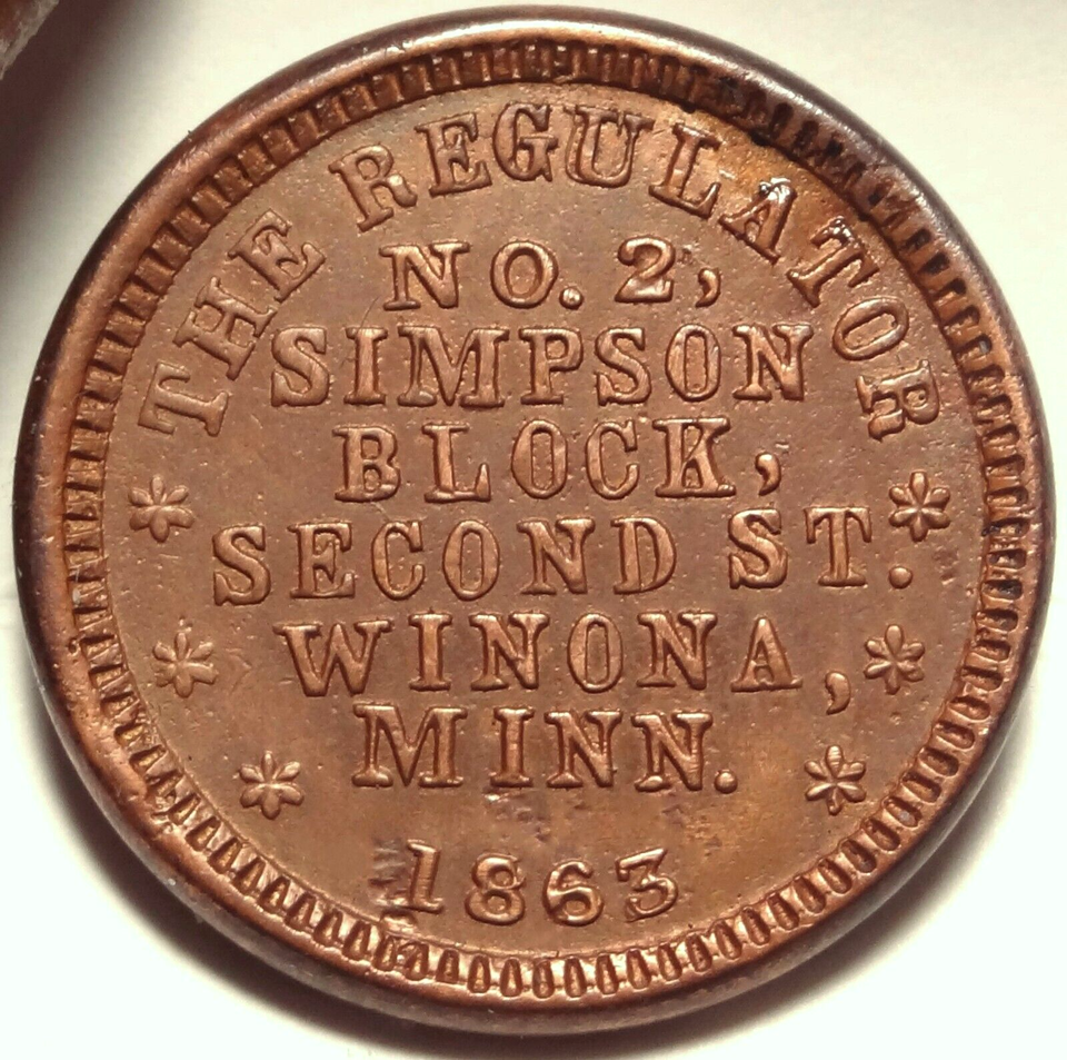 Winona Minnesota Coe & Hayden Civil War Store Card Token MN 980B1a R6