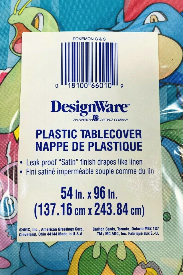 Nintendo POKEMON Plastic Table Cover NEW 54" x 96" - Imagem 4 de 4