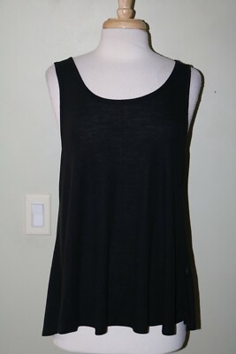 Allison Brittney Women s Basic Tank Top Cami Scoop Neck Black Size XL Ret $19