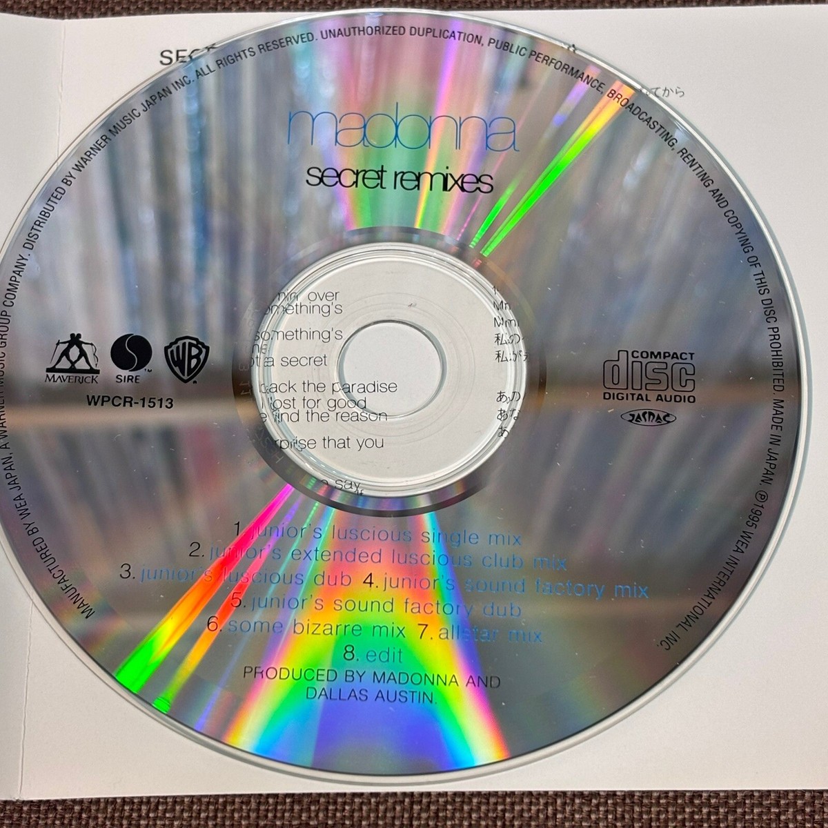 【中古】 シークレット・リミックス/ＣＤ/WPCR-1513 MADONNA Secret Remixes JAPAN 5
