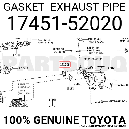 1745152020 Genuine Toyota GASKET EXHAUST PIPE 17451-52020 | eBay