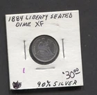 1884 Liberty Seated Dime- XF- 90% Silver