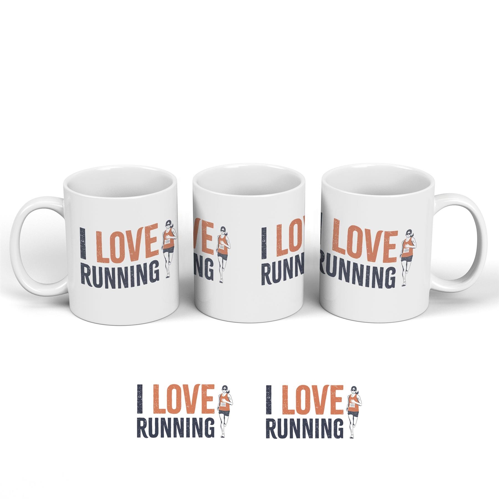 Jogging I Love Running Humorous Hobby Typography Ceramic Classic Mug