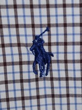 Men's Polo Ralph Lauren Long Sleeve Button Front Dress Shirt Blue Plaid Size XL