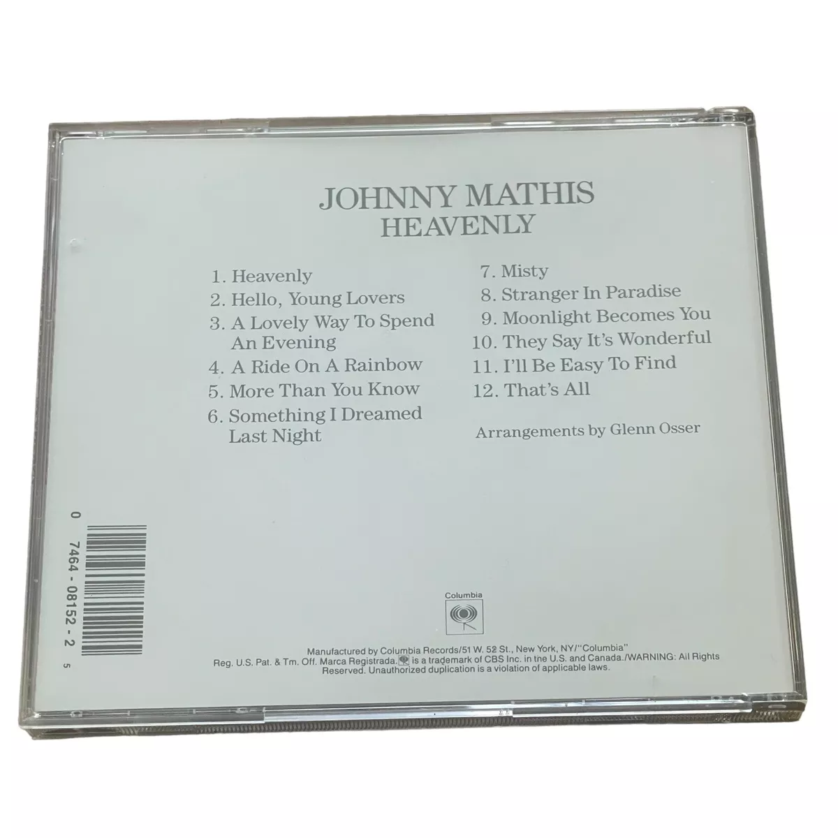 Johnny Mathis Heavenly Lyrics